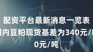 配资平台最新消息一览表国内豆粕现货基差为340元/吨